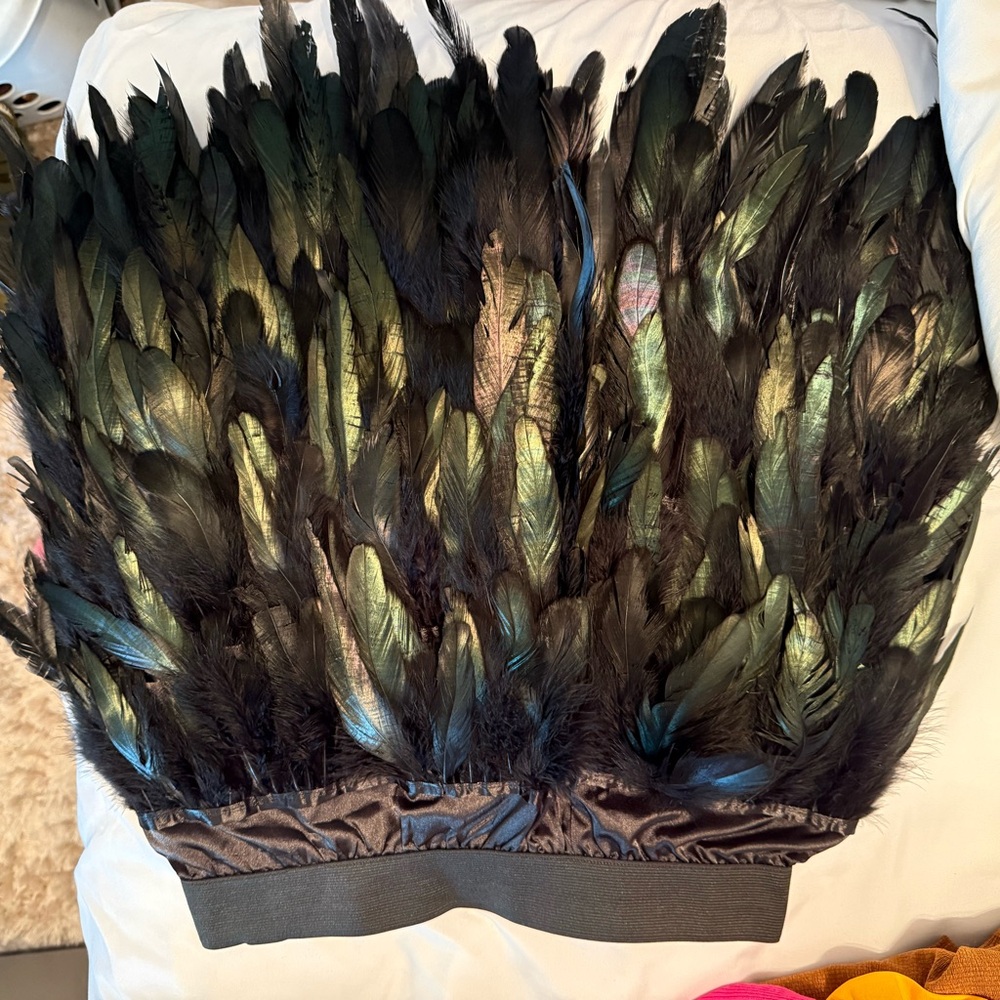 Black and Green Feather Skirt